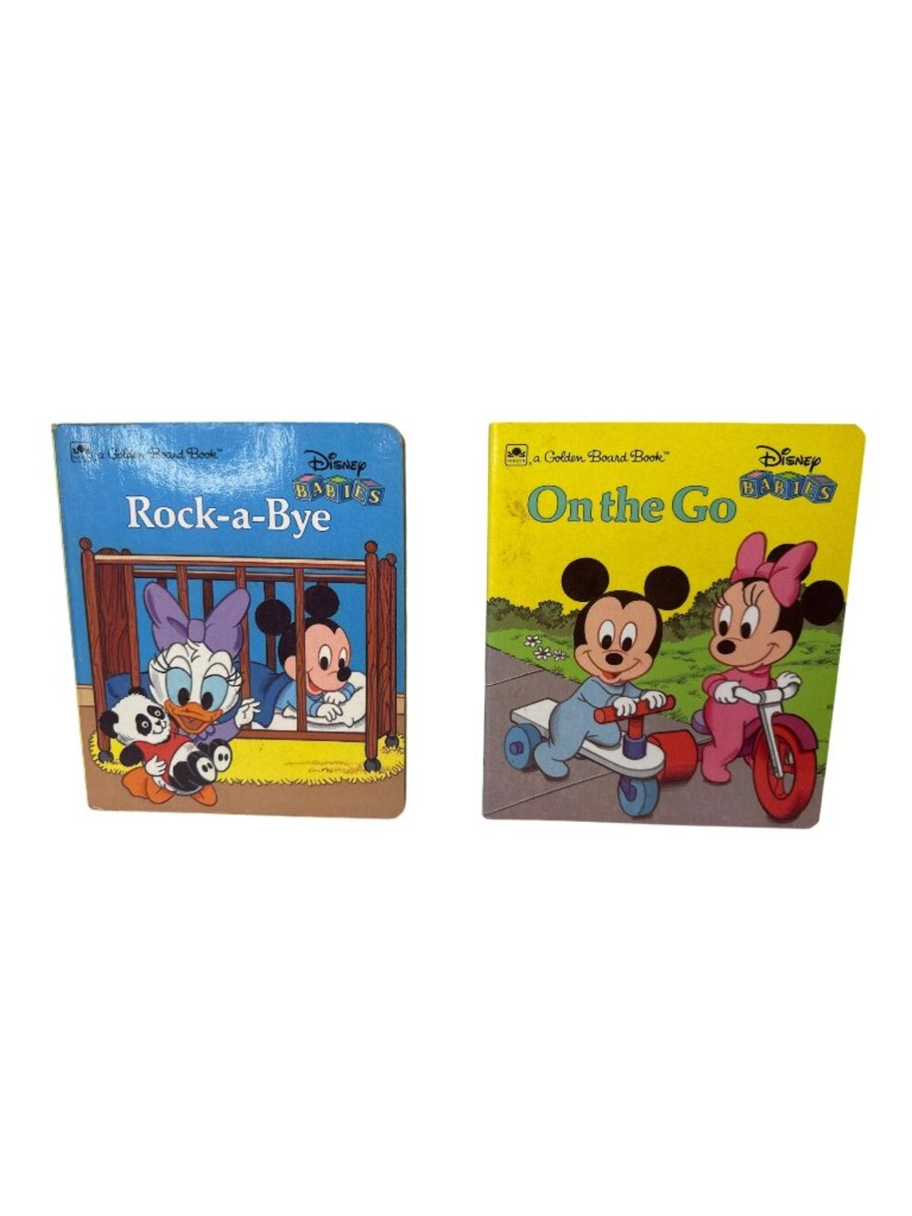 Disney Babies Board Books On the Go Rock-A-Bye Lot of 2 Golden Board Books